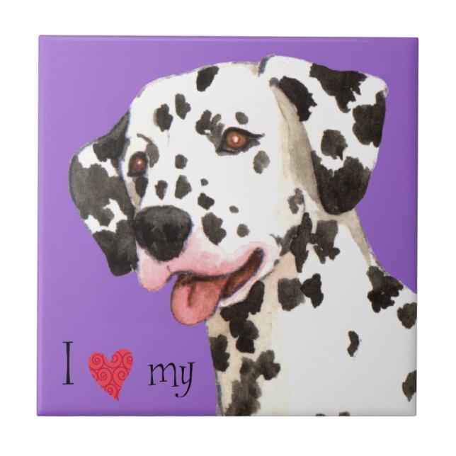 I Love my Dalmatian Tile (Front)