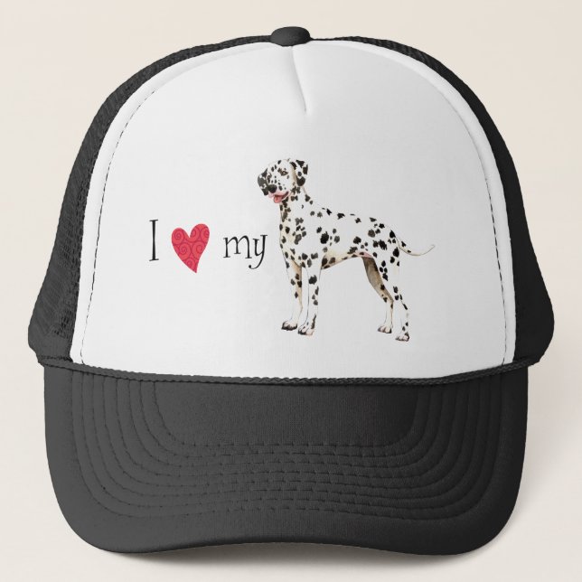 I Love my Dalmatian Trucker Hat (Front)