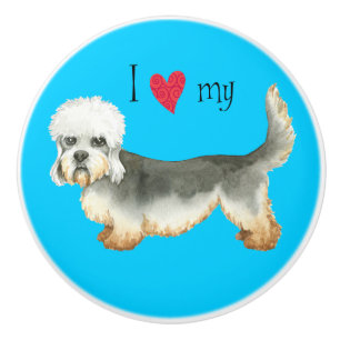 I Love my Dandie Dinmont Terrier Ceramic Knob