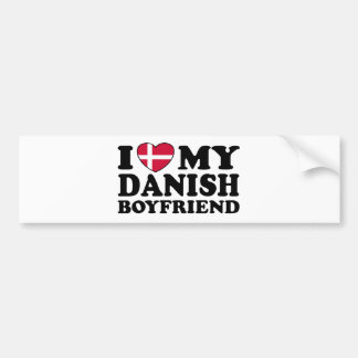I Love My Danish Boyfriend Bumper Sticker