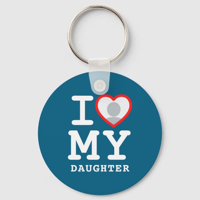 I Love My Daughter Photo Text Parents  Key Ring (Front)