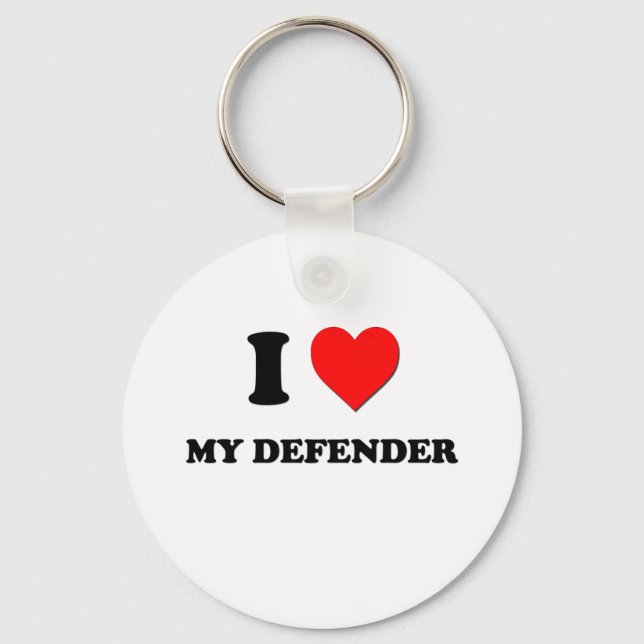 I Love My Defender Key Ring (Front)