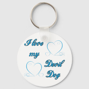 I Love My Devil Dog Key Ring