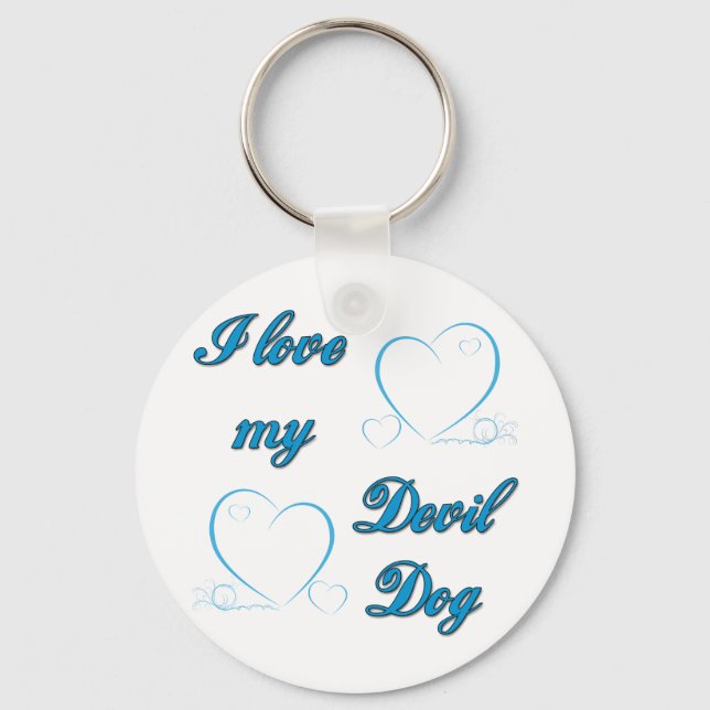 I Love My Devil Dog Key Ring (Front)