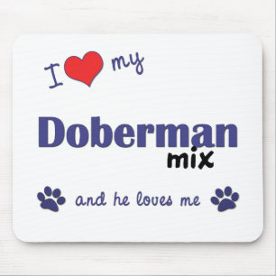 I Love My Doberman Mix (Male Dog) Mouse Mat