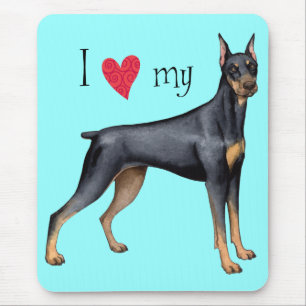 I Love my Doberman Mouse Mat