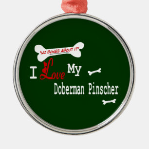 I Love My Doberman Pinscher Metal Tree Decoration