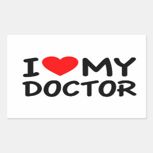 I Love my Doctor Rectangular Sticker