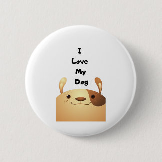 I  Love  My  Dog - b 6 Cm Round Badge
