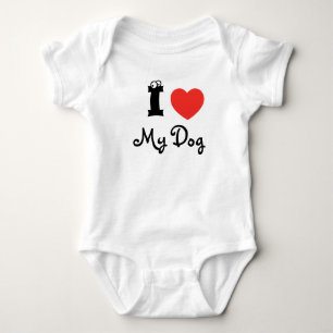 I love my dog baby bodysuit