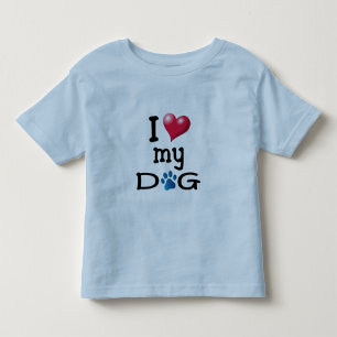 I Love My Dog Blue Paw Toddler T-Shirt