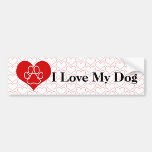 I Love My Dog Bumper Sticker