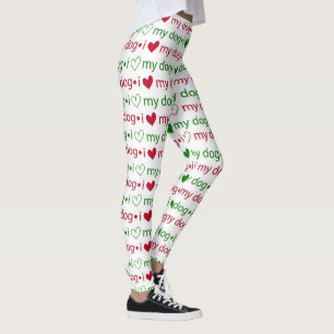 I love My Dog Christmas Leggings