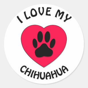 I love My Dog Classic Round Sticker