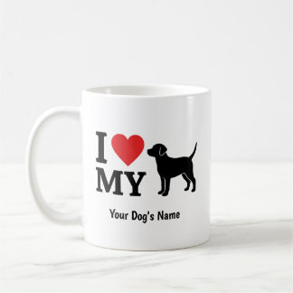 I Love My Dog Custom Name Personalised Pet Lover  Coffee Mug