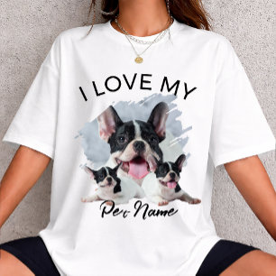 I Love My Dog Custom Photo Pet Cat Personalised  T-Shirt