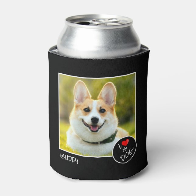 I Love My Dog, Custom Photo – Pet Lovers Can Cooler (Can Front)