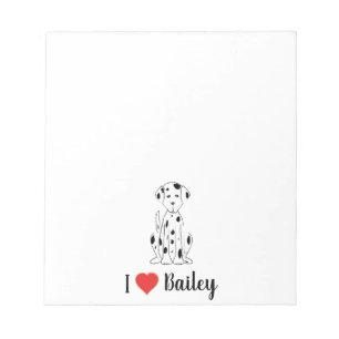 I Love My Dog Cute Personalised Whimsical  Notepad