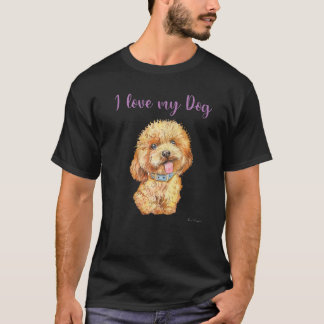 I Love My Dog Cute Poodle Puppies T-Shirt