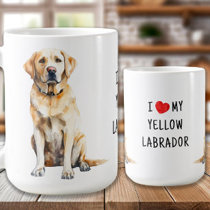 I Love My Dog Cute Yellow Labrador Retriever  Coffee Mug