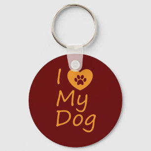I Love My Dog Dog Lover Key Ring
