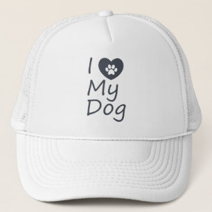 I Love My Dog Dog Lover Trucker Hat