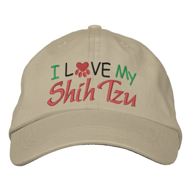 I Love My Dog Embroidered Hat (Front)