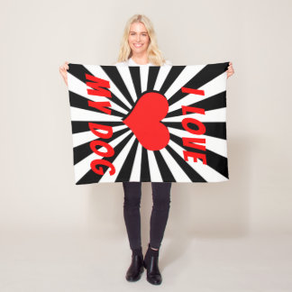 I love my dog fleece blanket