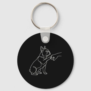 I Love My Dog Friendship Fist Bump Paw French Key Ring