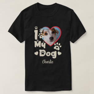 I Love My Dog Heart Personalized Photo T-Shirt