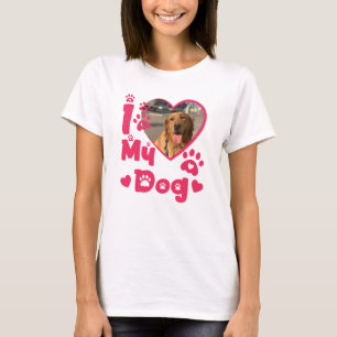 I Love My Dog Heart Personalized Photo T-Shirt