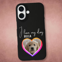 I love my Dog Heart Photo Pet Name 