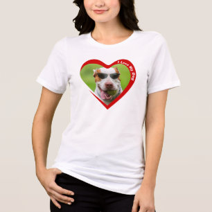 I Love My Dog Heart Photo Tri-Blend Shirt