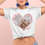 I Love My Dog Heart Photo White T-Shirt<br><div class="desc">For all the dog lovers! Cute retro font that says " I Love My Dog" - upload a photo of your dog inside the heart (best to crop before upload). Colours can be changed in "Edit using Design Tool" section. Perfect gift for all the dog lovers on your list. Available...</div>