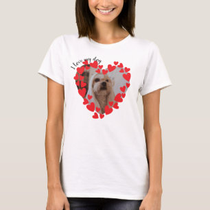 I Love My Dog Hearts Photo  T-Shirt