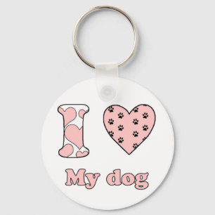 I love My dog Key Ring