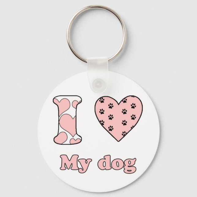 I love My dog Key Ring (Front)