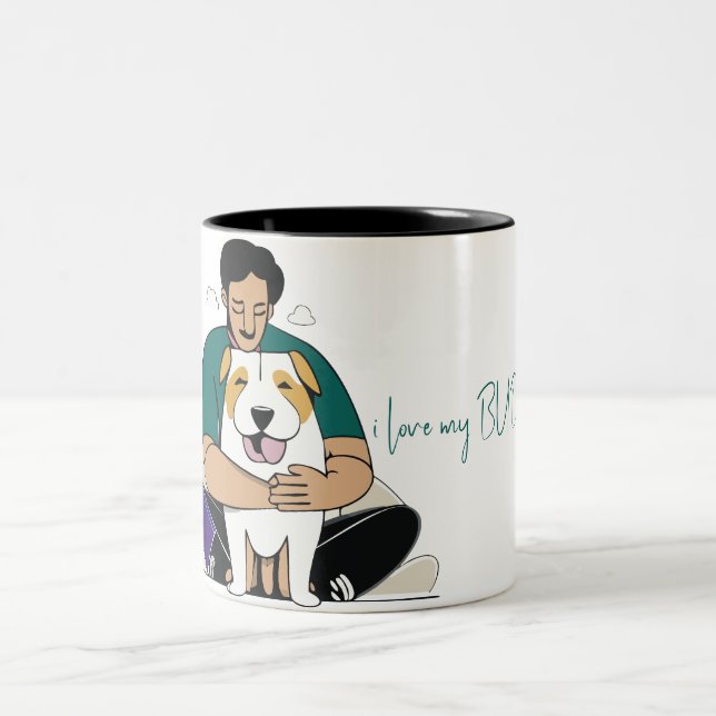 I Love My Dog - Male Edition 4 Two-Tone Coffee Mug (Center)