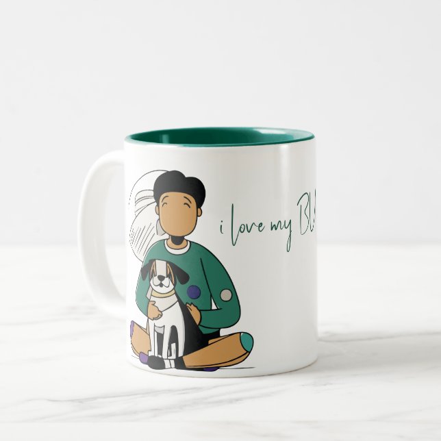 I Love My Dog - Male Edition 5 Two-Tone Coffee Mug (Front Left)