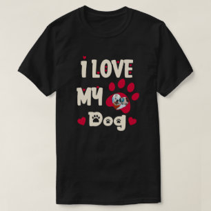 I Love My Dog Paw Personalised Photo T-Shirt