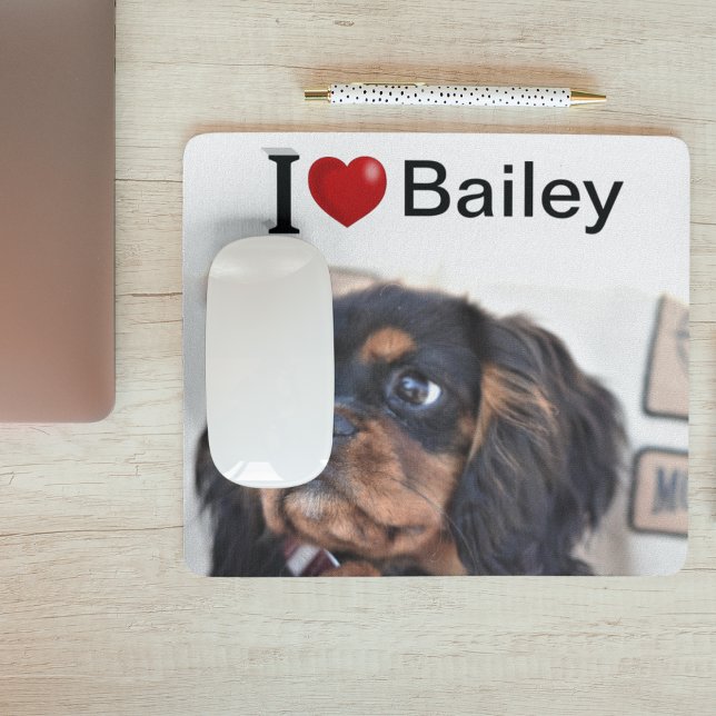 I Love My Dog personalised photo  Mouse Mat (Creator Uploaded)