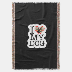 I Love My Dog Personalised Throw Blanket