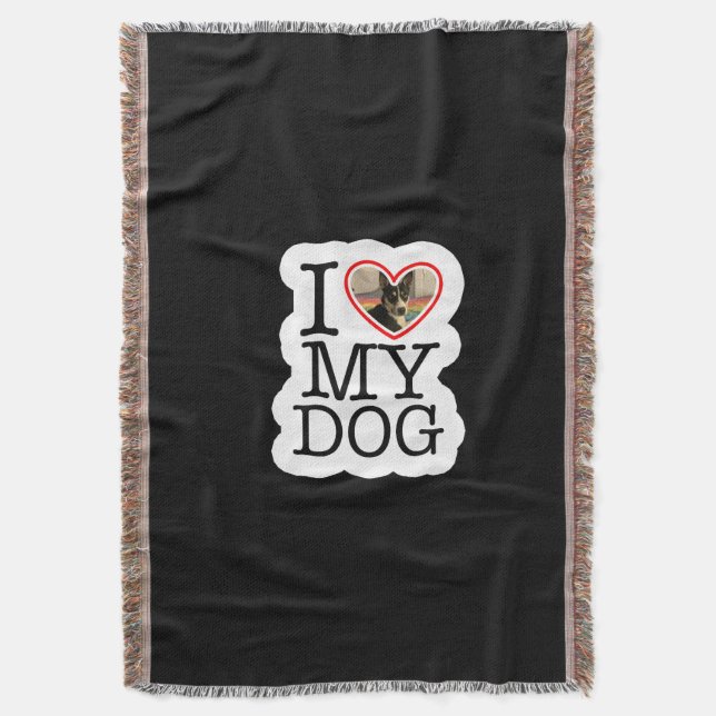 I Love My Dog Personalised Throw Blanket (Front Vertical)
