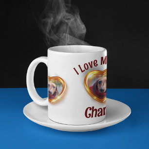 I Love My Dog Pet Glowing Heart Coffee Mug