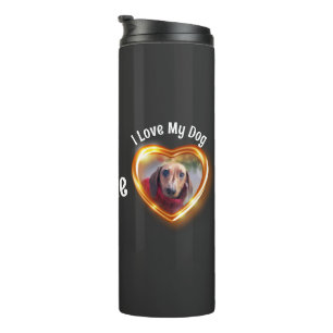 I Love My Dog Pet Glowing Heart Thermal Tumbler