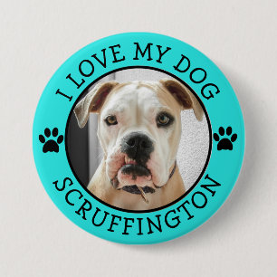 I Love My Dog Photo 7.5 Cm Round Badge