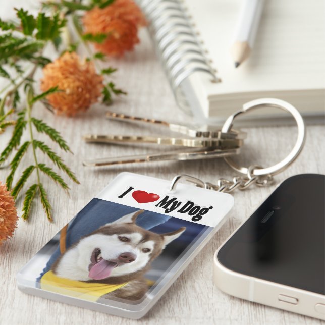 I Love My Dog photo  Key Ring (Front Right)