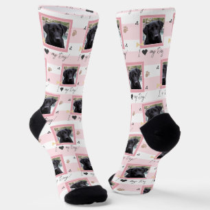 I Love My Dog Photo Socks