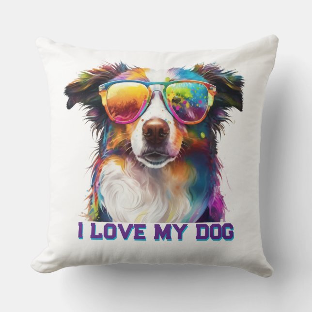 I LOVE MY DOG PILLOW  (Front)