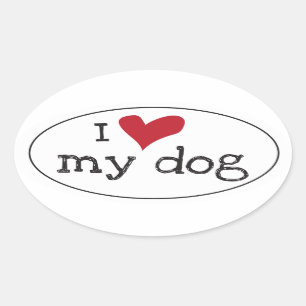 I Love My Dog Sticker
